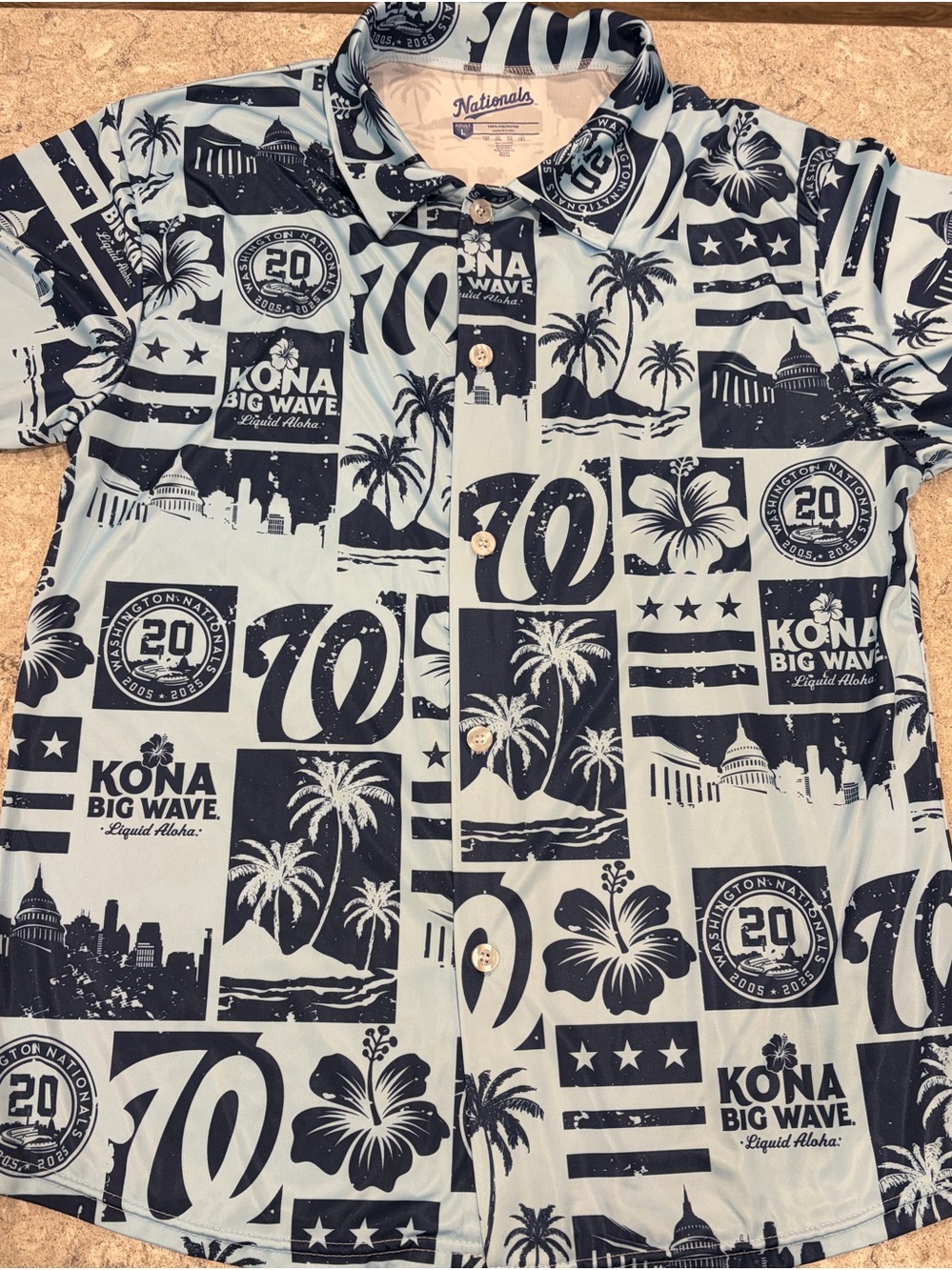 Washington Nationals 20th Anniversary Kona Big Wave SGA Hawaiian Shirt-Large